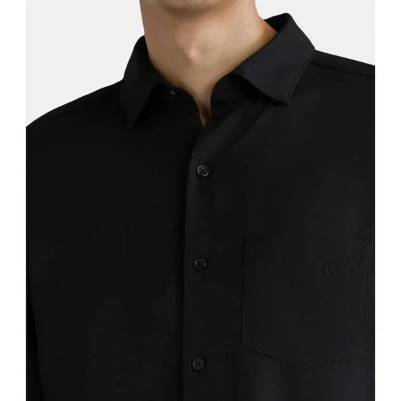 NWT George Mens Modern Fit XL Black Performance Dress Shirt Stretch Collar - Picture 2 of 6